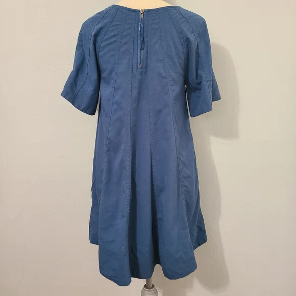 Free People Becca Short Sleeve Mini Dress Blue Size XS - Picture 4 of 9